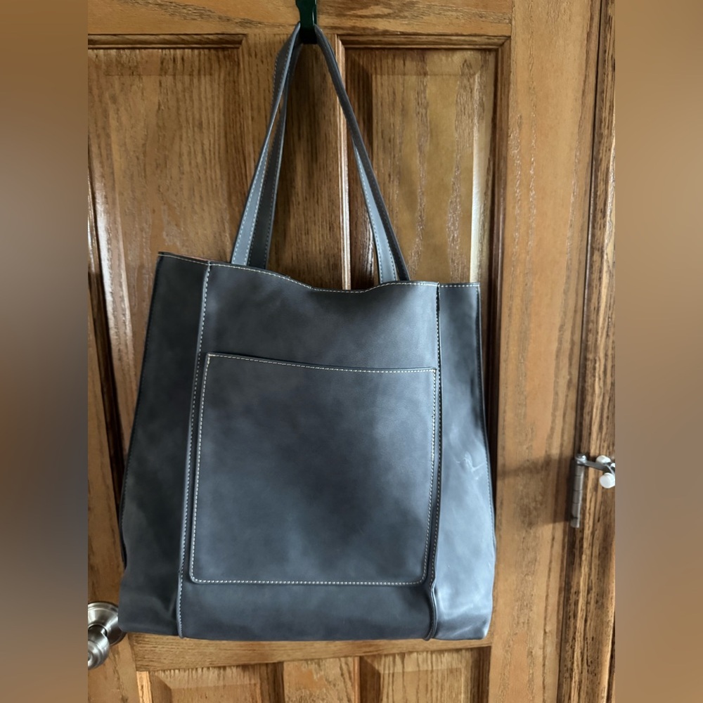 Shiraleah Gray/Taupe Vegan Leather Tote